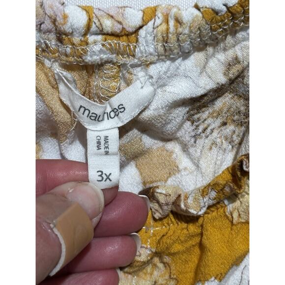 Maurices Plus sz 3x floral Daisy Top cold Shoulder Crochet Cottagecore Boho - Picture 13 of 16